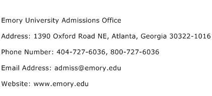 emory university office of admissions address